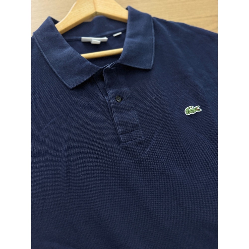 Lacoste Mens Navy Blue Short Sleeve Pique Cotton Polo Shirt PH221L Size 9 4XLT